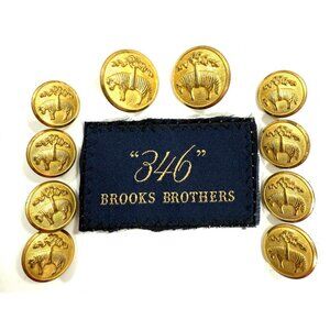 Brooks Brothers Golden Fleece 346 Waterbury USA Metal Blazer Buttons Set Of 10